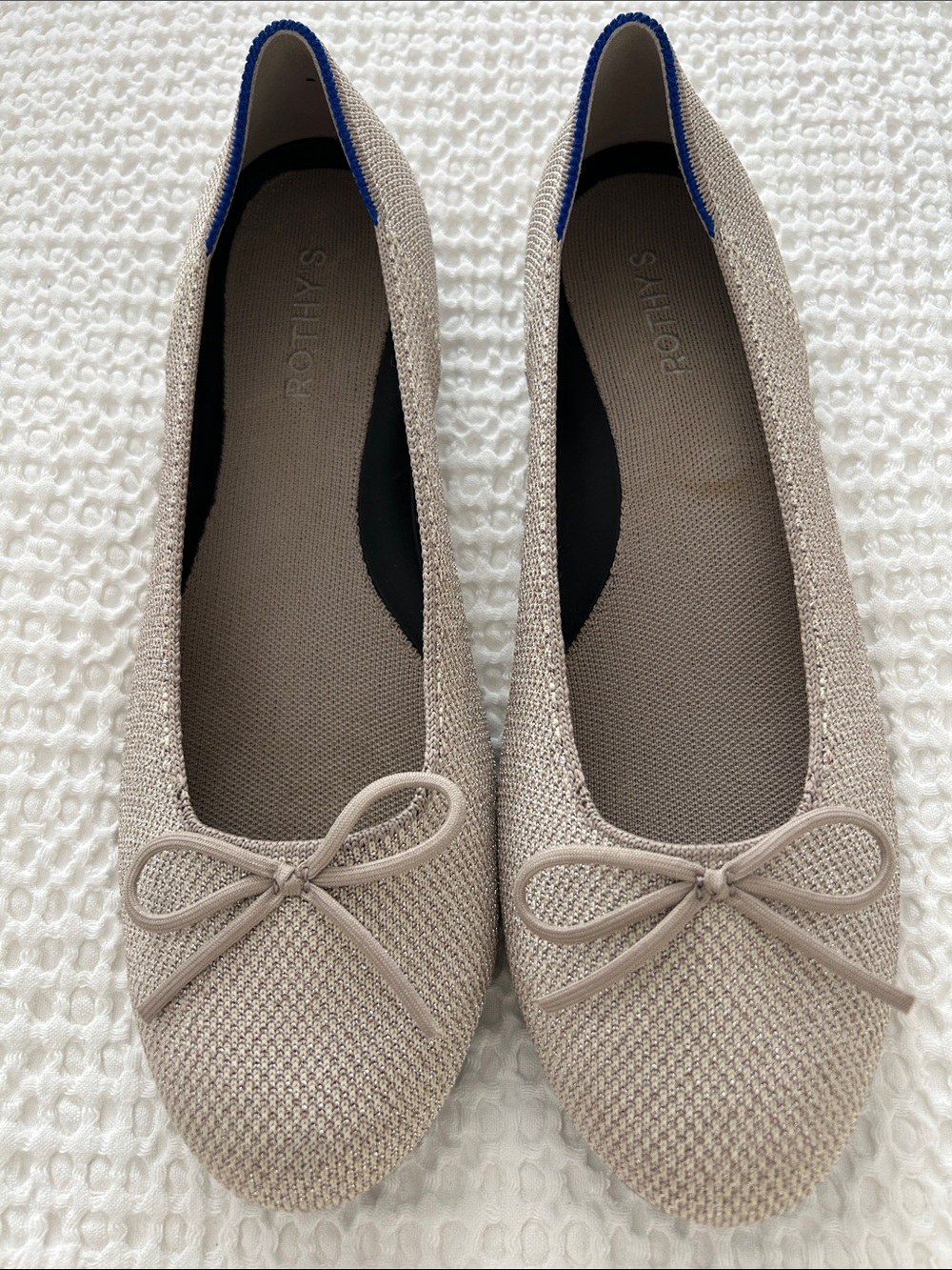Rothy's - The Ballet  Flat in Platinum - Metallic shimmer flat